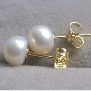 14K Gold Natural White South Sea Pearl Earrings
